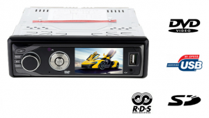 RADIOODTWARZACZ SAMOCHODOWY Z EKRANEM LCD 3 DVD USB SD RED